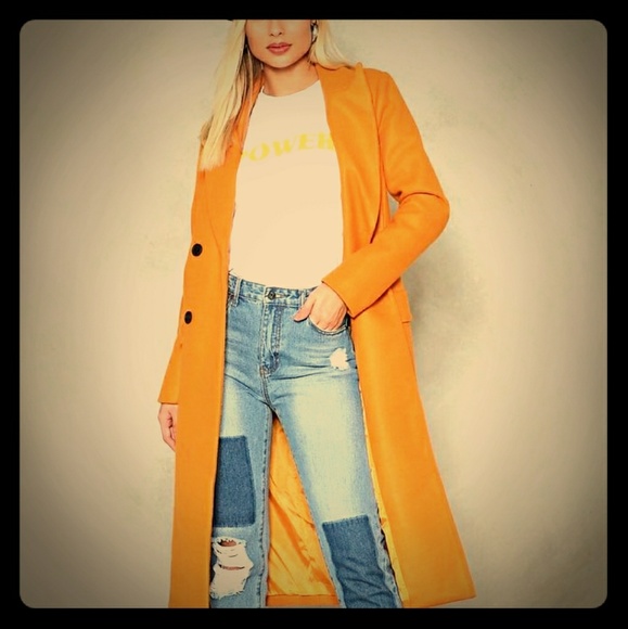 Nasty Gal Jackets & Blazers - Nasty Gal Mustard Longline Coat
